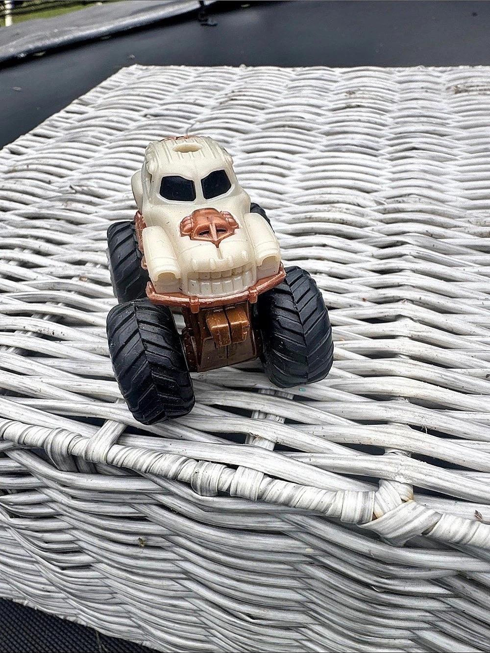 Mini plastic 1963 Volkswagen Beetle Monster Truck White & Black